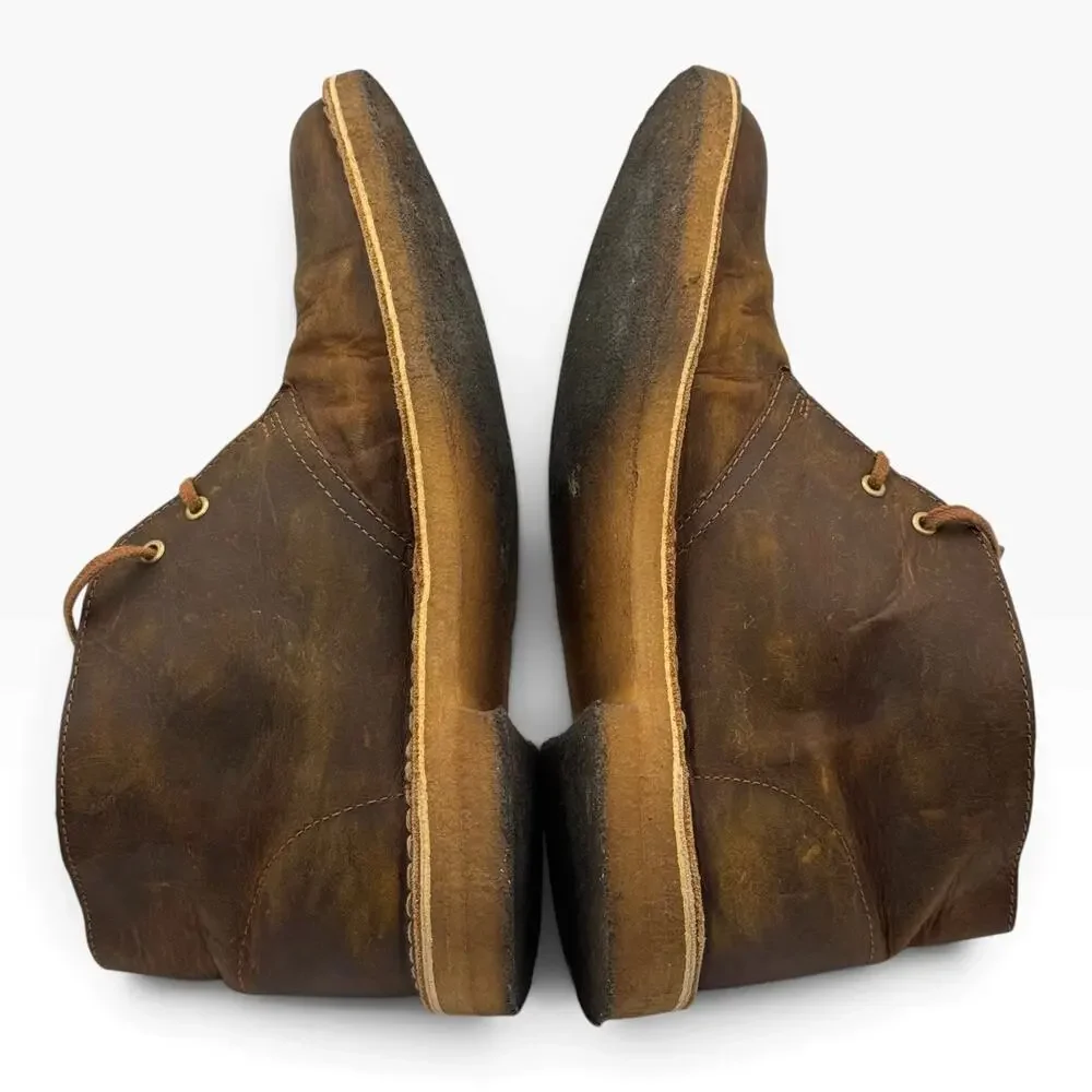Clarks Originals Desert Boot Mens 10 Beeswax Brown Leather Chukka Crepe Sole